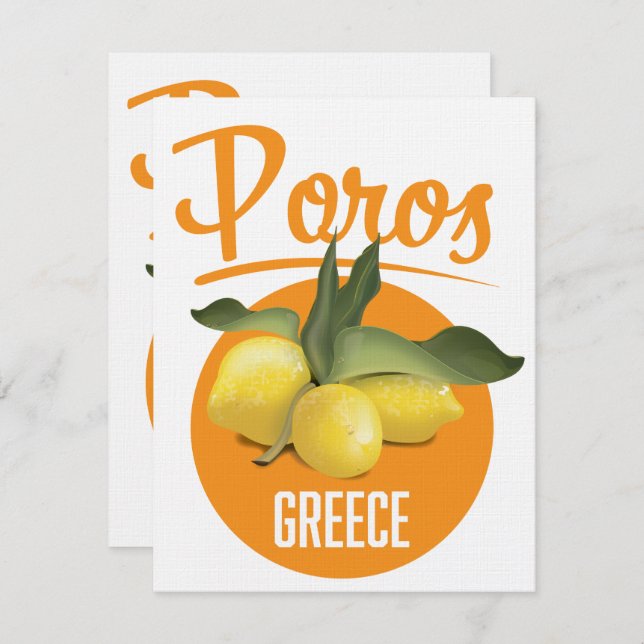 Poros Greece travel poster Art Print (Front/Back)