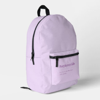 Porphyrophile Backpack: For the Love of Purple Printed Backpack