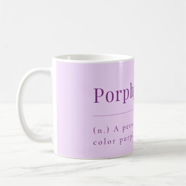 Porphyrophile: Lavender Mug for Purple Enthusiasts (Left)