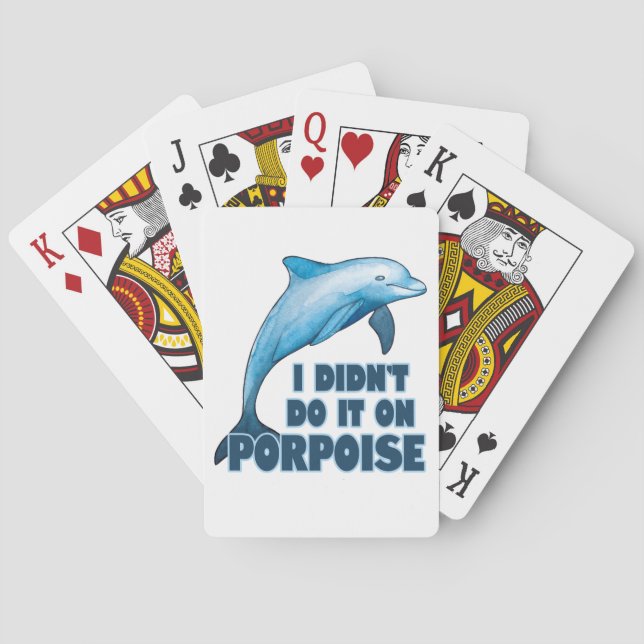 Porpoise Funny animal pun Playing Cards (Back)