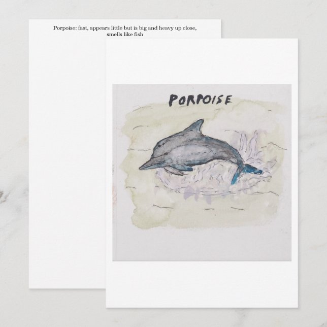 Porpoise Greeting Card (Front/Back)