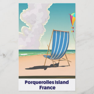 Porquerolles Island France travel poster Stationery