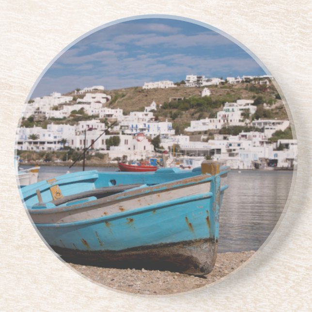 Port and harbour area with Greek fishing boats Coaster (Front)