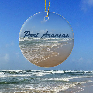 Port Aransas Beach in Texas Ceramic Tree Decoration