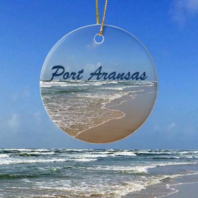 Port Aransas Beach in Texas Ceramic Tree Decoration (Creator Uploaded)