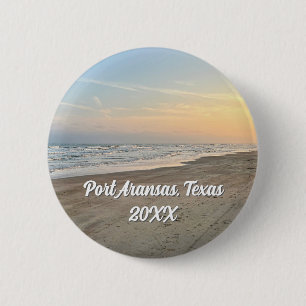 Port Aransas Beach Sunset Texas Photography 6 Cm Round Badge