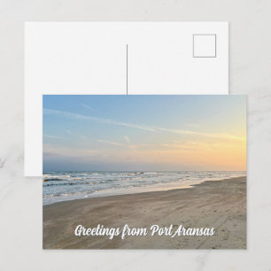 Port Aransas Beach Sunset Texas Photography Postcard