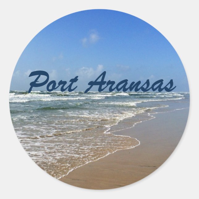 Port Aransas Beach Texas Coast Classic Round Sticker (Front)