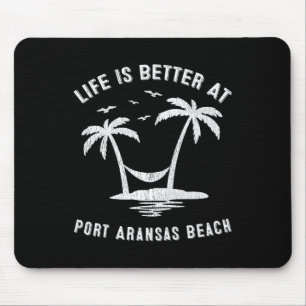 Port Aransas Family Vacation Vintage Texas Beach Mouse Pad