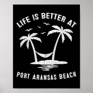 Port Aransas Family Vacation Vintage Texas Beach  Poster