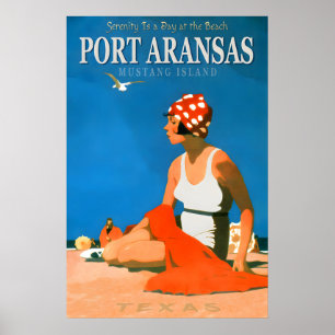 Port Aransas Mustang Island Texas Travel Repro Poster