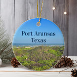 Port Aransas Texas Beach Grass Photo Christmas  Ceramic Tree Decoration<br><div class="desc">Lovely ocean photograph of Port Aransas beach grass and sand dunes in Texas. A great Christmas ornament gift for a Texan who loves Mustang Island in the summer. A coastal trip photograph on a beautiful day.</div>