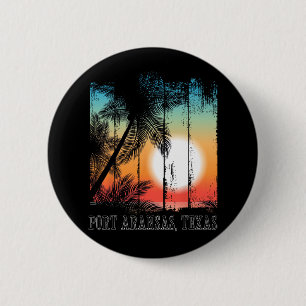 Port Aransas Texas Beach Palms Vacation Surf Sundo 6 Cm Round Badge