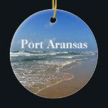 Port Aransas Texas Beach Photo Custom Christmas Ceramic Tree Decoration<br><div class="desc">Lovely seaside photograph of Port Aransas Beach in Texas. A great gift for a Texan who loves Mustang Island in the summer. An ocean vacation in the sea and sun is just what everybody needs.</div>