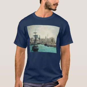 Port at Calais by Manet, Vintage Impressionism Art T-Shirt