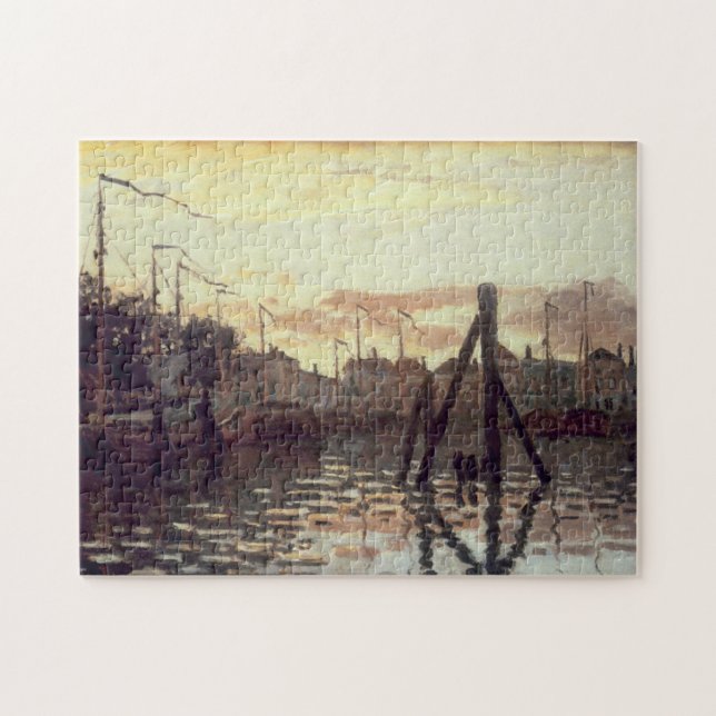 Port at Zaandam Monet Fine Art Jigsaw Puzzle (Horizontal)
