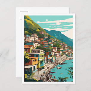 Port-au-Prince Haiti Vintage Travel Illustration Postcard