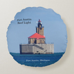 Port Austin Reef Light round pillow