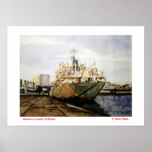 Port cargo (A Coruña) Poster