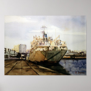 Port cargo (A Coruña) Poster