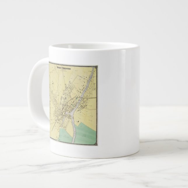 Port Chester, NY Large Coffee Mug (Front Left)