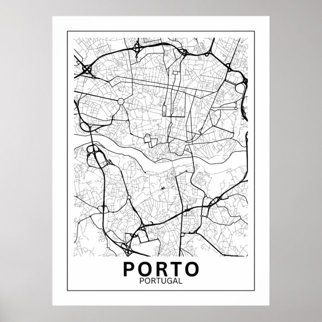 Port City Map Classic Line Poster (Front)