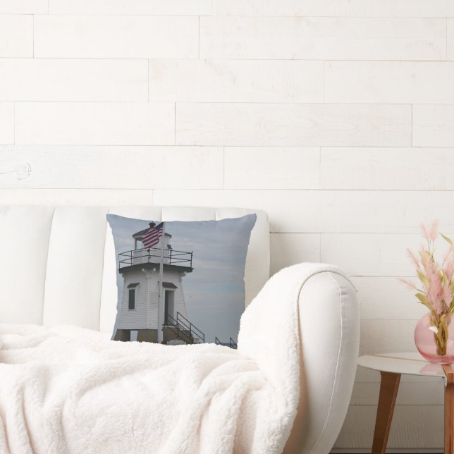 Port Clinton Lighthouse picture created as a  Cushion (Couch)