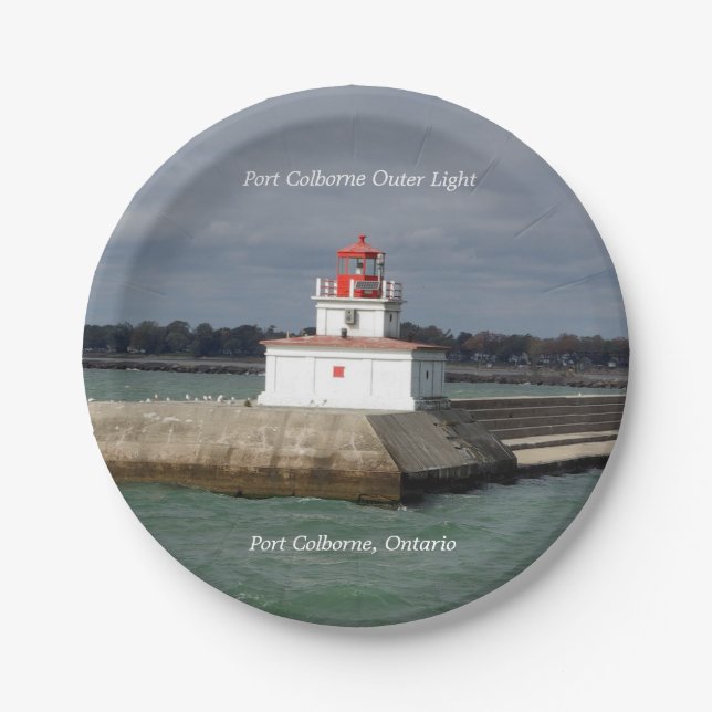 Port Colborne Outer Light paper plate (Front)
