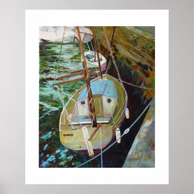 port d'Audierne à marée basse Poster (Front)