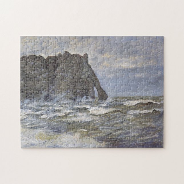 Port d'Aval, Rough Sea Monet Fine Art Jigsaw Puzzle (Horizontal)
