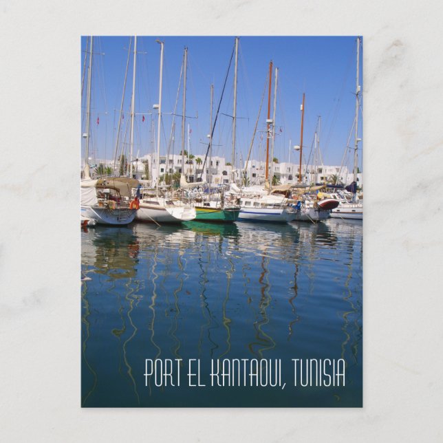 Port el Kantaoui Harbour Waterfront Boats Tunisia Postcard (Front)