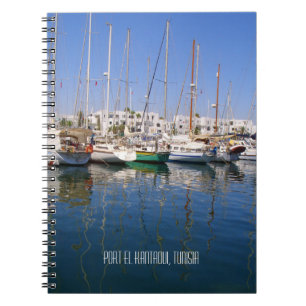 Port el Kantaoui Harbour Waterfront Boats Tunisia Spiral Notebook