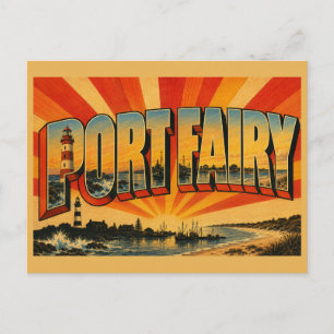 Port Fairy Victoria Australia Coastal Heritage Art Postcard