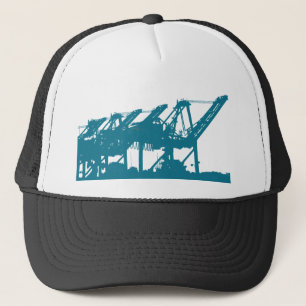 Port Harbror Cranes in Blue Hat