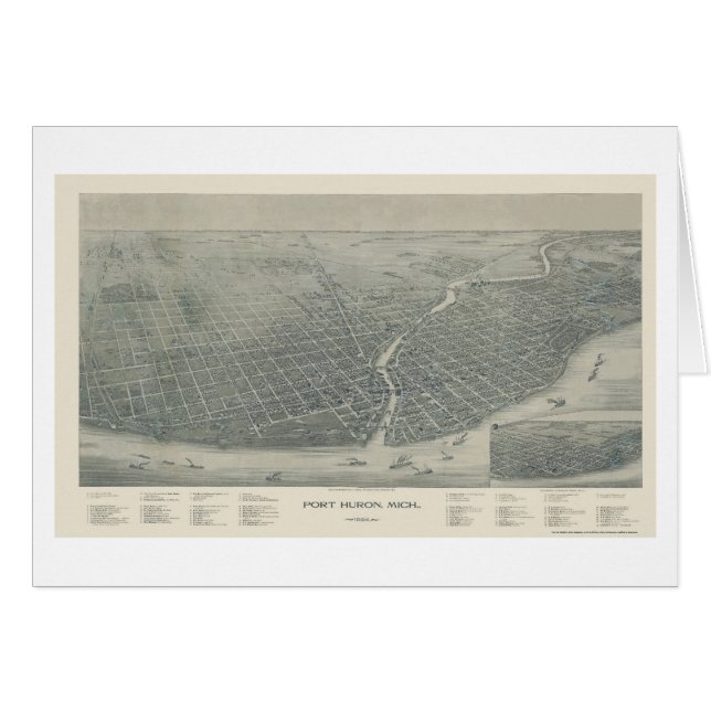Port Huron, MI Panoramic Map - 1894 (Front Horizontal)