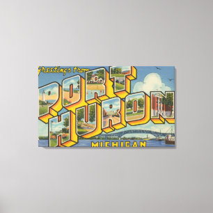 Port Huron, Michigan - Large Letter Scenes 2 Canvas Print
