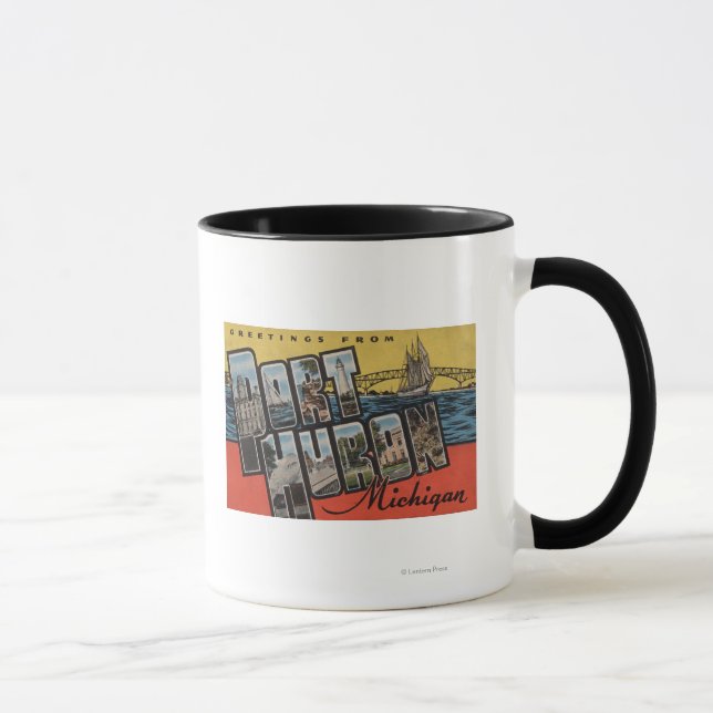 Port Huron, Michigan - Large Letter Scenes Mug (Right)