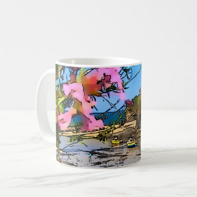 Port Isaac Cornwall Harbor Fisherman’s Friends   Coffee Mug (Front Left)