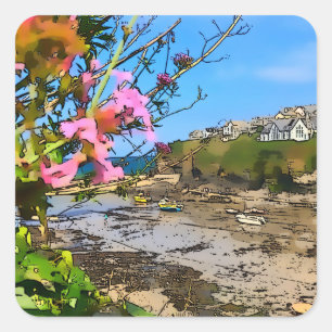 Port Isaac Cornwall Harbour Fisherman’s Friends    Square Sticker