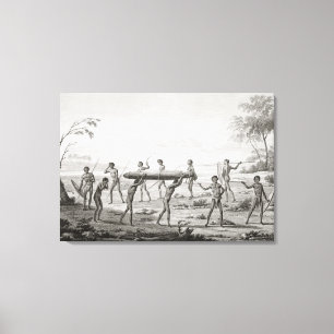 Port Jackson, New Holland: Aboriginal burial cerem Canvas Print