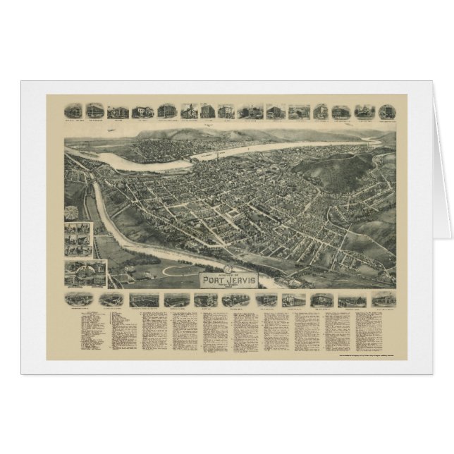 Port Jervis, NY Panoramic Map - 1920 (Front Horizontal)