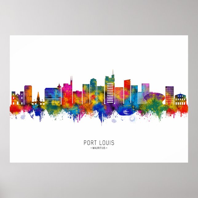 Port Louis Mauritius Skyline Poster (Front)