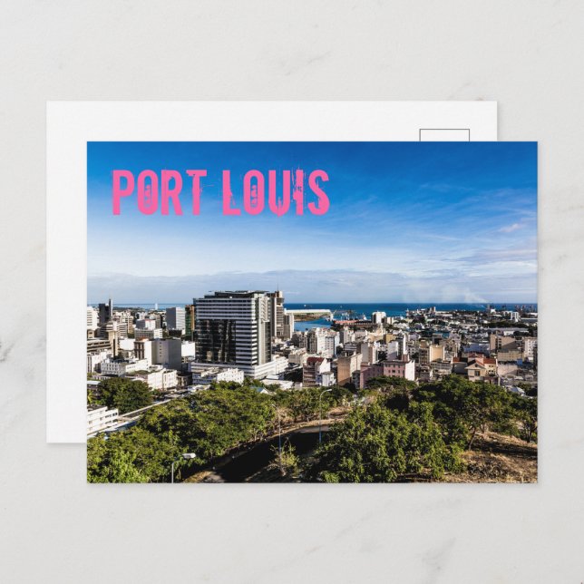 Port Louis Skyline Capital of Mauritius Holiday Postcard (Front/Back)