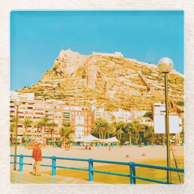 Port of Alicante  Glass Coaster (Front)