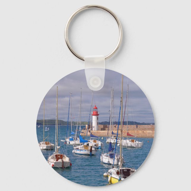 Port of Erquy in France Key Ring (Front)