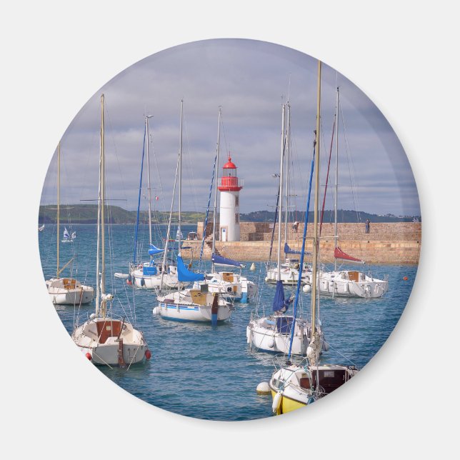 Port of Erquy in France Magnet (Front)