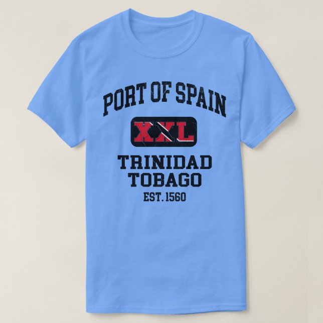 Port of Spain Trinidad and Tobago XXL Athletic des T-Shirt (Design Front)