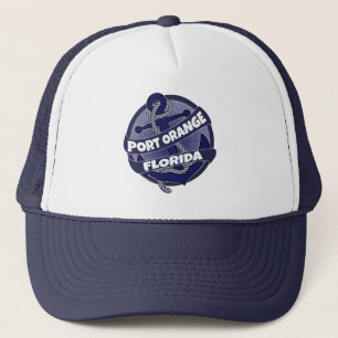 Port Orange Florida anchor swirl trucker hat