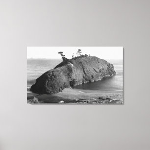 Port Orford, Oregon View of Battle Rock Coast Canvas Print