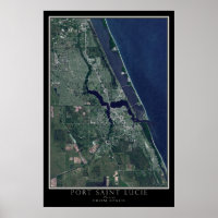 Port Saint Lucie Florida Satellite Poster Map